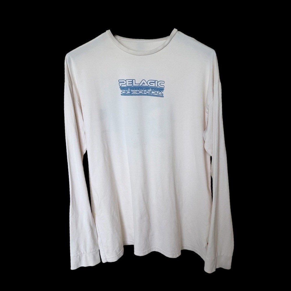 Pelagic‎ XL Fishing Shirt Long Sleeve White Marlin Ocean Conservancy Project